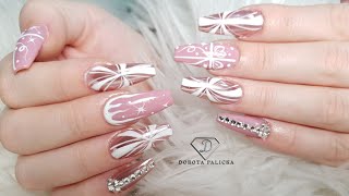 Pink Christmas nails Winter nail art trends [upl. by Ji]