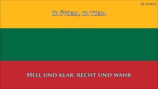 Nationalhymne von Litauen LTDE Text  Anthem of Lithuania [upl. by Nerissa]