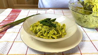 PASTA AL PESTO DI ASPARAGI CREMOSO😋 PASTA WITH CREAMY ASPARAGUS PESTO😋 [upl. by Oiramad]