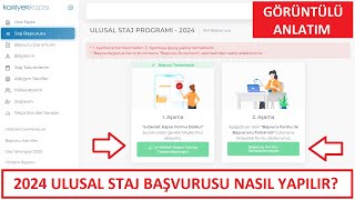 2024 ULUSAL STAJ PROGRAMI BAŞVURUSU NASIL YAPILIR GÖRÜNTÜLÜ ANLATIM [upl. by Himelman]