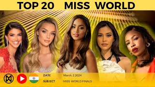 MISS WORLD 2024 TOP 20 CONTENDERS STRONG PREDICTIONS [upl. by Oicangi879]