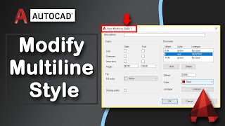 How to create or modify multiline style in AutoCAD [upl. by Onibas]