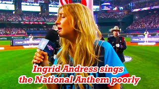 Ingrid Andress Delivers Rocky Performance of National Anthem at Home Run Derby [upl. by Beeck]