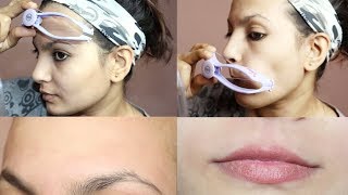 Remove Unwanted Facial Hair At Home Using Slique Threading ToolTweezersEpilatorAlwaysPrettyUseful [upl. by Aitekram]