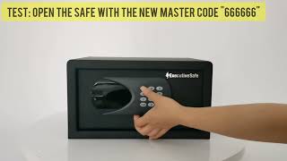 ExecutiveSafe Mini Pro Series Hotel Safes How to Program the Master Code [upl. by Rempe728]