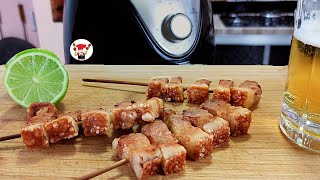 Como Fazer Espetinho Perfeito Torresmo Crocante na Airfryer [upl. by Fiorenze]