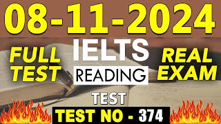 IELTS Reading Test 2024 with Answers  08112024  Test No  374 [upl. by Kcub874]