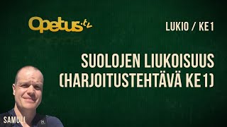 Suolojen liukoisuus Harjoitustehtävä KE1 [upl. by Anoblav284]