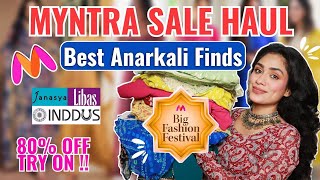 HUGE Myntra Sale Haul quotBestest Anarkali Kurta setquot 💞Ethnic dress Maxi Dress Anarkali suit [upl. by Fairweather]