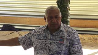 Fijian Prime Minister Voreqe Bainimarama visits Naigani Village in Batiki Island [upl. by Nylsaj]