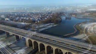 Obersee u Viadukt in Bielefeld Schildesche von oben [upl. by Ahsiram]