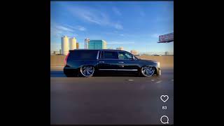 Body dropped Cadillac Escalade ESV 26s wildwood brakes phat phabz [upl. by Oiratno]