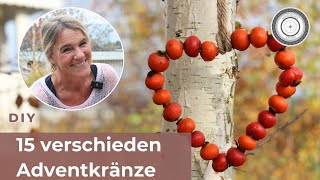 DIY  15 ADVENTKRÄNZE schlicht natürlich und EASY zum NACHMACHEN [upl. by Jc]