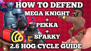 26 Hog Cycle Guide  How to defend Mega Knight  Sparky  Pekka  26 Hog Cycle deck  Hog cycle OP [upl. by Lontson763]