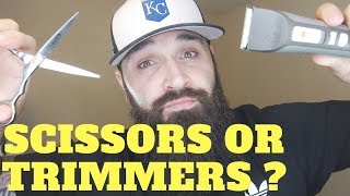 Scissors VS Trimmers  Mustache trim tip you NEED to know [upl. by Anayhd]