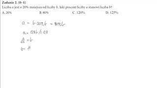 2 Liczba a jest o 20 mniejsza od liczby b Jaki procent liczby a stanowi liczba b [upl. by Sherrill349]