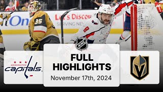 NHL Highlights  Capitals vs Golden Knights  November 17 2024 [upl. by Anoyet]