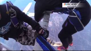 Caught on cam Skydivers survive fiery midair plane crash [upl. by Karlene]