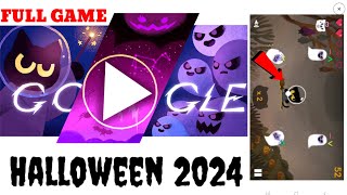 Halloween 2024  Google Doodle Game Magic Cat Academy How to play explained [upl. by Amerd]