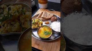 Simple Maharashtrian Thali  dalbhat batatyachibhaji aatahalwa viral [upl. by Habas]