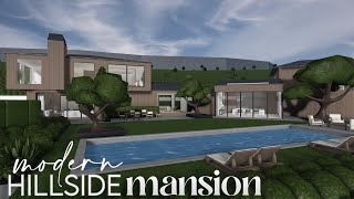 Bloxburg  Modern Hillside Mansion  House Build [upl. by Kinch560]