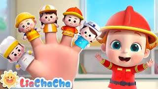 Finger Family Song Jobs Version  Police Firefighter  Kids Songs amp Nursery Rhymes  LiaChaCha [upl. by Mills]