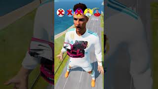 🚘CR7 vs Messi vs Haaland vs Mbappe vs Ronaldo Characters ⚽️beamngdrive football shorts simulator [upl. by Eidua967]