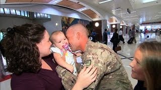 A military homecoming sealed with a kiss [upl. by Seek]