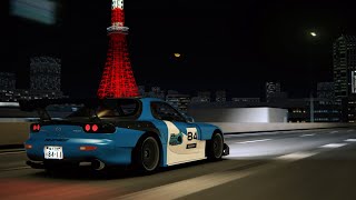 Shibaura PA to Tatsumi PA via C1 Inner loop in an RX7 FD3S [upl. by Adyan993]