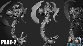 Sculpting Stylized Axe  Part 2  digital sculpting  Zbrush  Quick Sculpt  VOIDART SCHOOL [upl. by Pat]