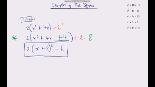 Completing the Square Harder [upl. by Kcirdehs528]