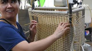 Rattan Weaving Course  How to Weave A Plastic Rattan Chair [upl. by Pacheco]