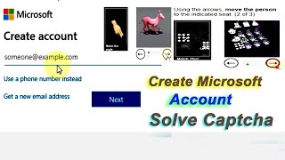 How to Create Microsoft Account in Windows 11 and windows 10  How to solve all types of captcha [upl. by Naujaj971]