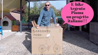 EBIKE ARGENTO PIUMA BICI A PEDALATA ASSISTITA PROGETTO ITALIANO UNBOXING E PRIME IMPRESSIONI [upl. by Saraann]