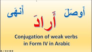 Learn how to conjugate weak verbs in Form IV in Arabic Part 1 [upl. by Wagshul]