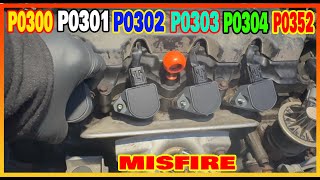 Engine Misfire code P0300 P0301 P0302 P0303 P0304 P0352 Diagnose and Repair Honda Civic [upl. by Esinehs393]