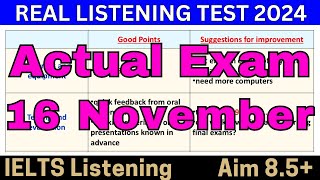 16 November 2024 IELTS Listening Test With Answers 🔴 IELTS LISTENING 🔴 BC amp IDP [upl. by Clute]