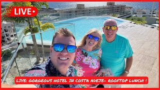 🔴LIVE UNREAL rooftop Lunch in Costa Adeje with STUNNING views 🤩 Tenerife Canary Islands [upl. by Ehrenberg57]