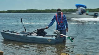 Finally 3HP Electric Outboard on a Kayak Jonny Boats Bass 100 with Newport NT300 [upl. by Eseenaj814]