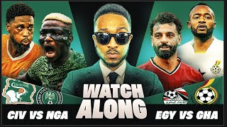 MAH LIVE IVORY COAST VS NIGERIA amp EGYPT VS GHANA AFRICA CUP OF NATIONS GROUP STAGE WATCHALONG [upl. by Eamaj]