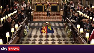 Queen Elizabeth lowered into Royal Vault as lone piper concludes state funeral [upl. by Eiliak918]