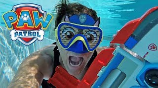 Swimming With My Paw Patrol Chase Mask Underwater   Toy Review  Konas2002 [upl. by Ruperto304]