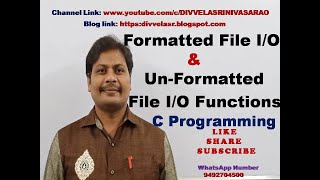 Formatted amp Unformatted file input output functions in C  Unformatted amp Formatted file IO [upl. by Romano]