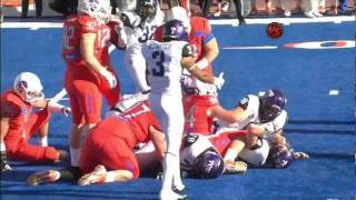 Byron Hout Boise State Dirty Facemask on Casey Pachall TCU Horned Frogs 2011 [upl. by Dionis]