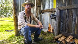 How Australian Bushmen lived in the Gold Rush  Shelter Build amp Camp [upl. by Henig]