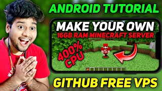 Create a Free 16GB Ram Minecraft Server With Mobile  GitHub Minecraft Server [upl. by Enetsirhc60]