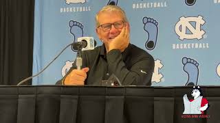 Sarah Strong Paige Bueckers Geno Auriemma UConn womens basketball postgame UNC  111524 [upl. by Atsirhcal]