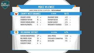 Melbourne CA  West  One Day  Div B  Rnd2  Melbourne District v County West Orange [upl. by Itnahs]