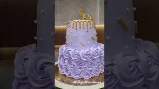 Lavender cake l Chocolate truffle purple cake l Rosette Cake l Cake for her birthday cakedesign [upl. by Anomar334]