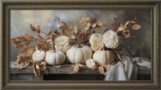 Fall pumpkins  screensaver  pumpkin paintings  autumn art for Frame TV  Smart TV background [upl. by Anahsak]